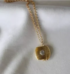Janie and Jack Adult Accessories|Jewelry-Ribbed Vesta Case Necklace gold