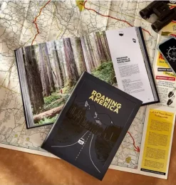 Janie and Jack Books-ROAMING AMERICA  LEATHER EDITION navy