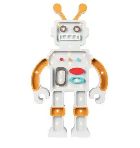 Janie and Jack Lighting-Robot Lamp mustard/grey