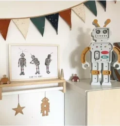 Janie and Jack Lighting-Robot Lamp mustard/grey