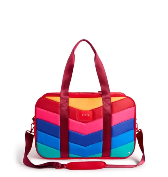 Janie and Jack Luggage|Kids Accessories-Rockaway Duffle rainbow chevron puffer