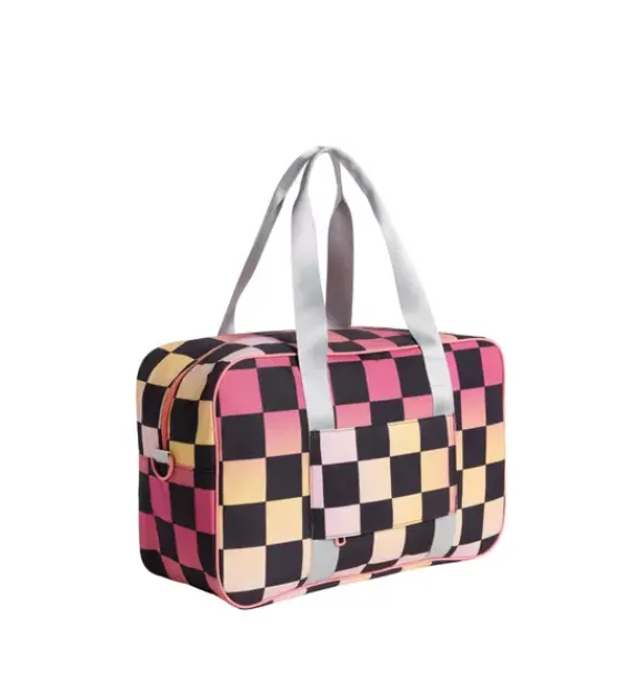Janie and Jack Luggage-Rockaway Duffle pink checkerboard