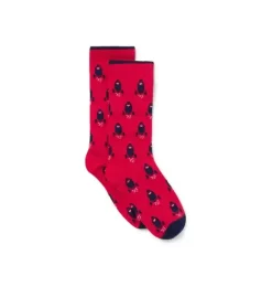 Janie and Jack Socks-Rocket Heart Sock bright ruby rocket