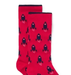 Janie and Jack Socks-Rocket Heart Sock bright ruby rocket