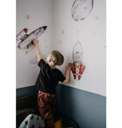Janie and Jack Wallpaper-Rockets Wall Decal Set multi
