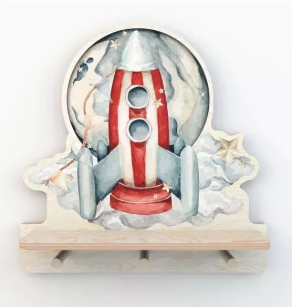 Janie and Jack Shelving-Rocketship Mini Shelf multi