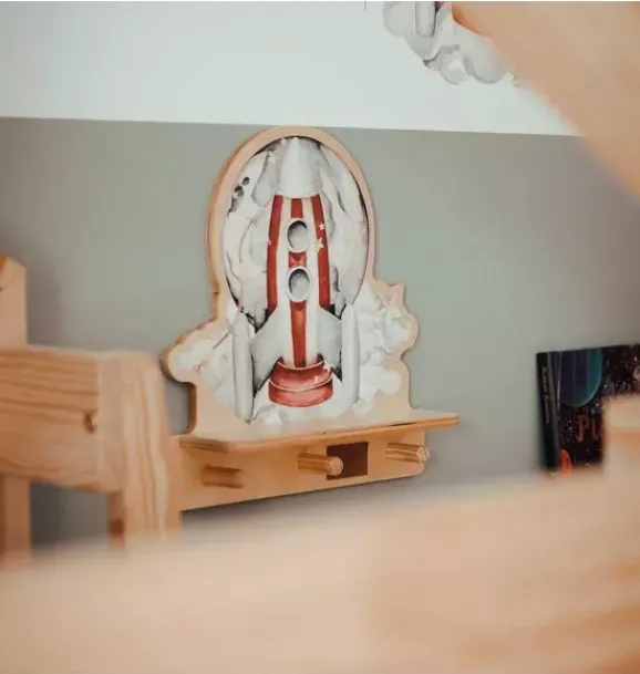 Janie and Jack Shelving-Rocketship Mini Shelf multi