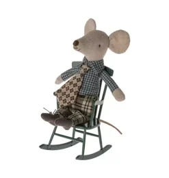 Janie and Jack Dolls-Rocking Chair, Mouse - dark green