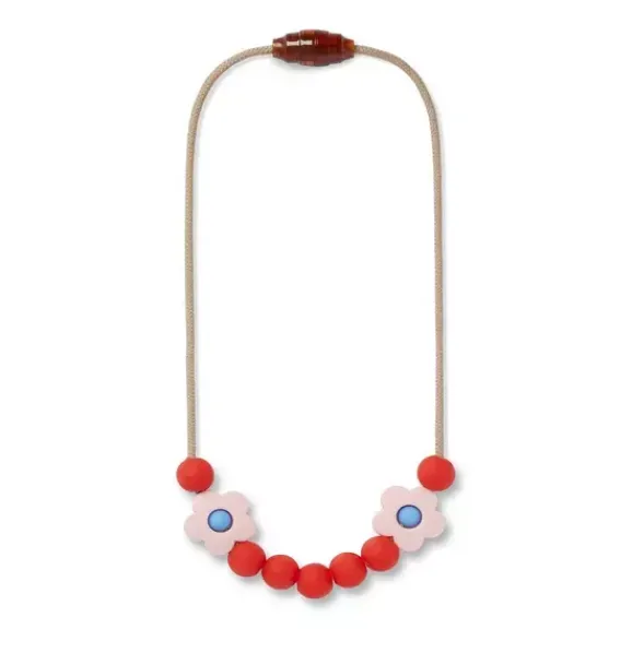 Janie and Jack Kids Accessories|Jewelry-Rose Daisy Sensory Necklace red