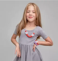 Janie and Jack Kids Accessories|Jewelry-Rose Daisy Sensory Necklace red