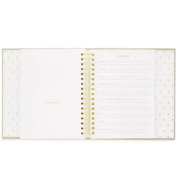 Janie and Jack Desk Accessories-Rose Linen Baby Book multi