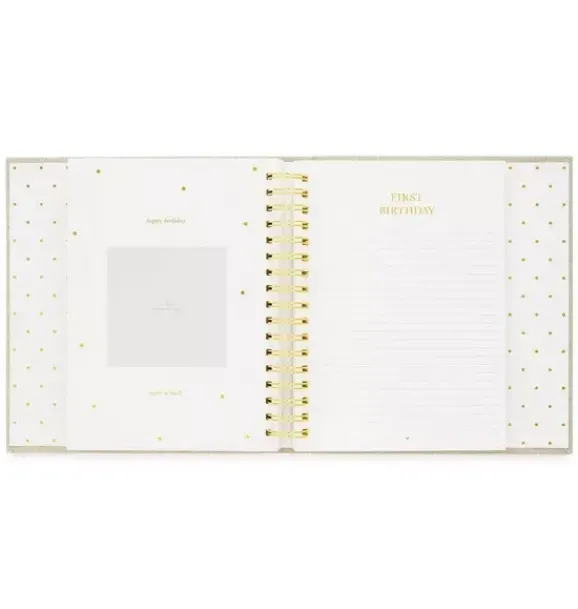 Janie and Jack Desk Accessories-Rose Linen Baby Book multi