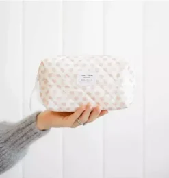 Janie and Jack Desk Accessories-Rose Polka Dot Small Cosmetic Pouch multi