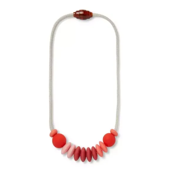 Janie and Jack Jewelry|Kids Accessories-Rose Sensory Necklace red