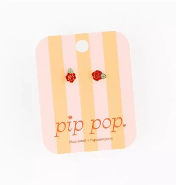 Janie and Jack Kids Accessories|Jewelry-Rose Stud Earrings red