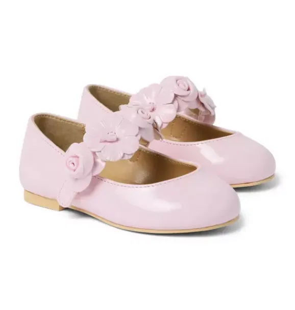 Janie and Jack Shoes-Rosette Ballet Flat pale pink
