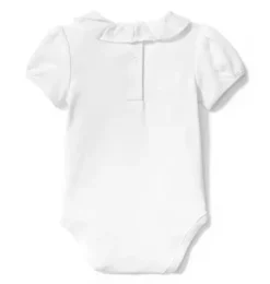 Janie and Jack Tops & Bodysuits-Ruffle Collar Bodysuit white