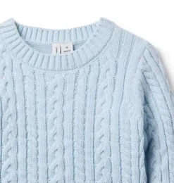 Janie and Jack Sweaters & Sweatshirts-Ruffle Hem Sweater pale blue
