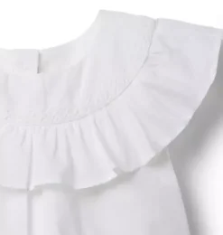 Janie and Jack Sleeveless Tops-Ruffle Lace Trim Top white