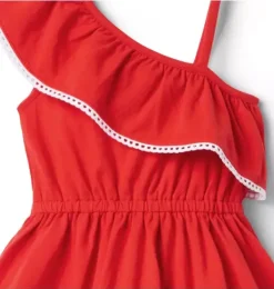 Janie and Jack Dresses-Ruffle Shoulder Dress cherry