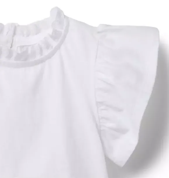 Janie and Jack Short Sleeve Tops-Ruffle Sleeve Top white