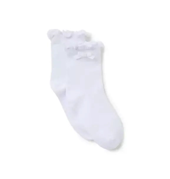 Janie and Jack Socks & Tights-Ruffle Sock 3-Pack white