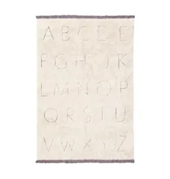 Janie and Jack Rugs-RugCycled Washable Rug ABC natural