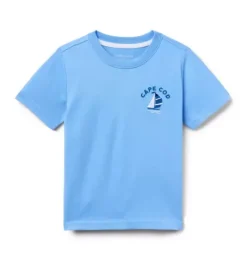 Janie and Jack Tees-Sailboat Tee soft blue