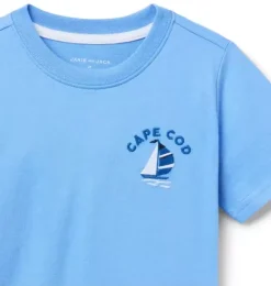 Janie and Jack Tees-Sailboat Tee soft blue