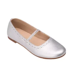 Janie and Jack Kids Shoes|Shoes-Sasha Ballerina Flat silver