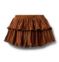 Janie and Jack Skirts & Shorts-Satin Pleated Skirt soft cocoa brown