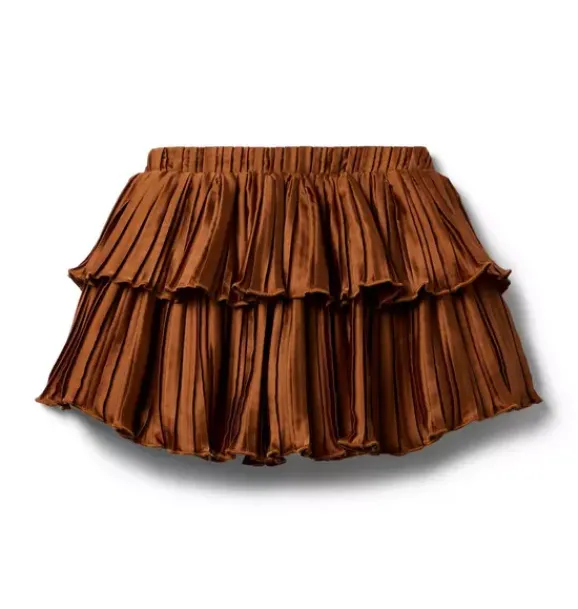 Janie and Jack Skirts & Shorts-Satin Pleated Skirt soft cocoa brown