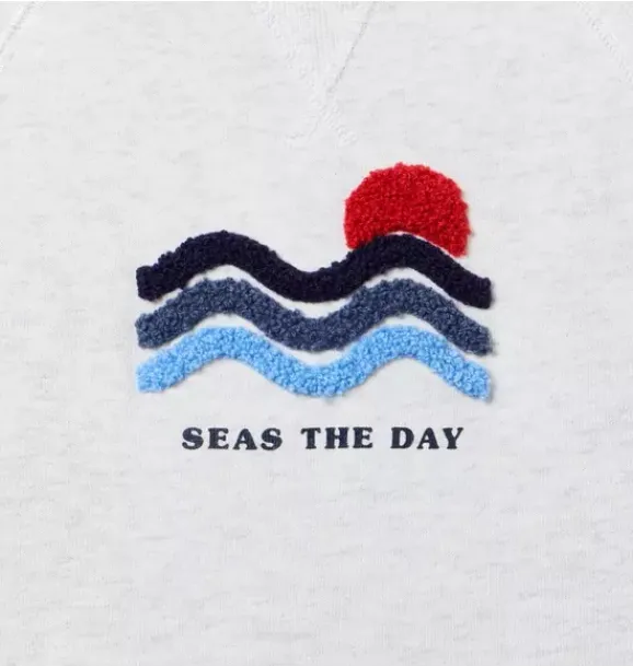 Janie and Jack Sweaters & Sweatshirts-Seas The Day Sweatshirt cookies and cream heather