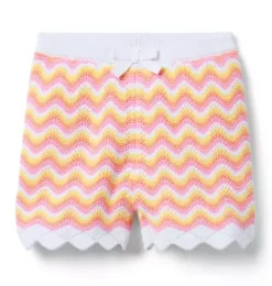 Janie and Jack Skirts & Shorts|Matching Sets-Serena Williams x Crochet Court Short peach pink stripe