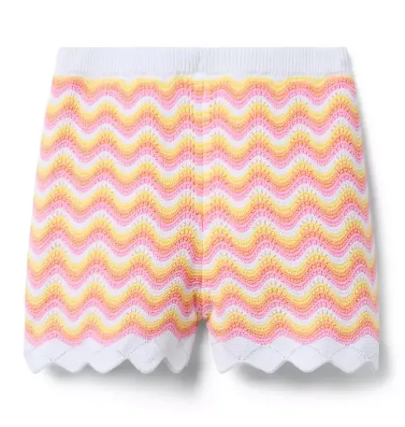 Janie and Jack Skirts & Shorts|Matching Sets-Serena Williams x Crochet Court Short peach pink stripe