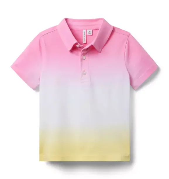 Janie and Jack Polos-Serena Williams x Ombre Open Polo perfect pink ombre