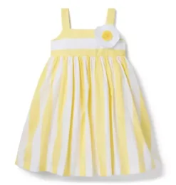 Janie and Jack Dresses-Serena Williams x Stripe Spin Dress light yellow stripe