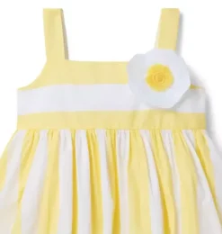 Janie and Jack Dresses-Serena Williams x Stripe Spin Dress light yellow stripe