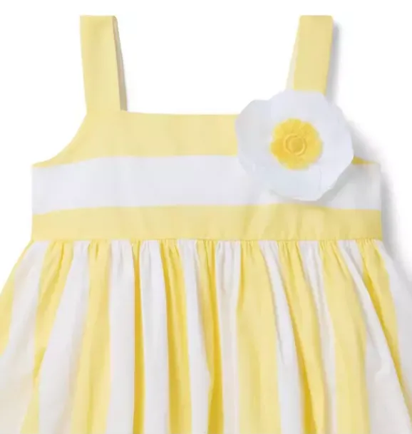 Janie and Jack Dresses-Serena Williams x Stripe Spin Dress light yellow stripe