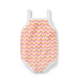 Janie and Jack One-pieces & Rompers-Serena Williams x Crochet Court Baby Romper peach pink stripe