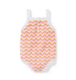 Janie and Jack One-pieces & Rompers-Serena Williams x Crochet Court Baby Romper peach pink stripe