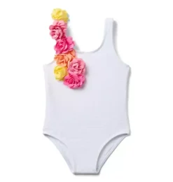 Janie and Jack One-pieces|Girl-Serena Williams x Rosette Recycled Swimsuit white