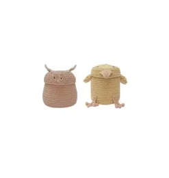 Janie and Jack Storage-Set of 2 Mini Baskets Charlie & Peggy sandstone and honey