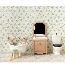 Janie and Jack Dolls-Sink Dresser, Mouse - powder