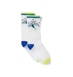 Janie and Jack Socks-Ski Slope Sock jet ivory ski slope