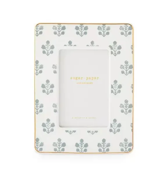 Janie and Jack Desk Accessories-Slate Floral Frame multi