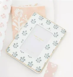Janie and Jack Desk Accessories-Slate Floral Frame multi