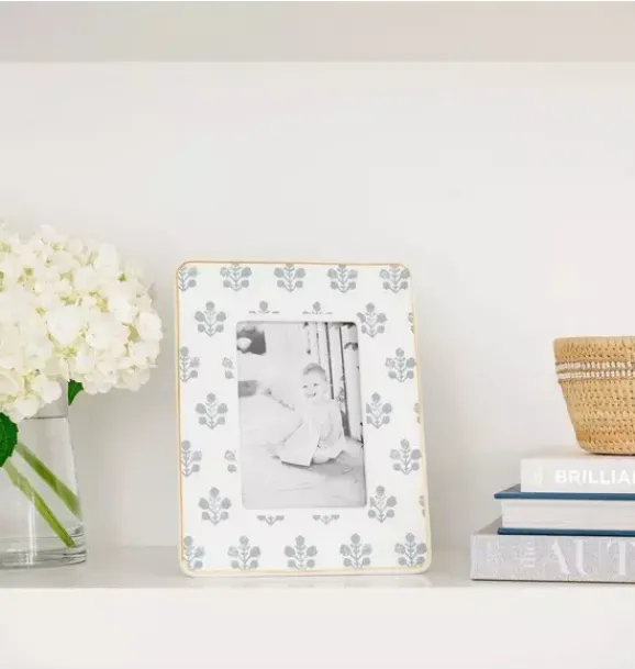 Janie and Jack Desk Accessories-Slate Floral Frame multi