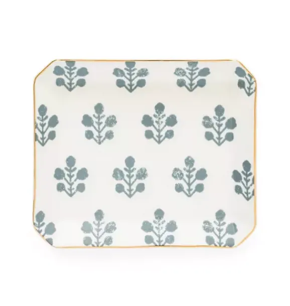 Janie and Jack Desk Accessories-Slate Floral Trinket Tray multi