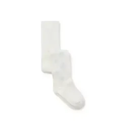 Janie and Jack Socks & Tights-Snowflake Tight jet ivory